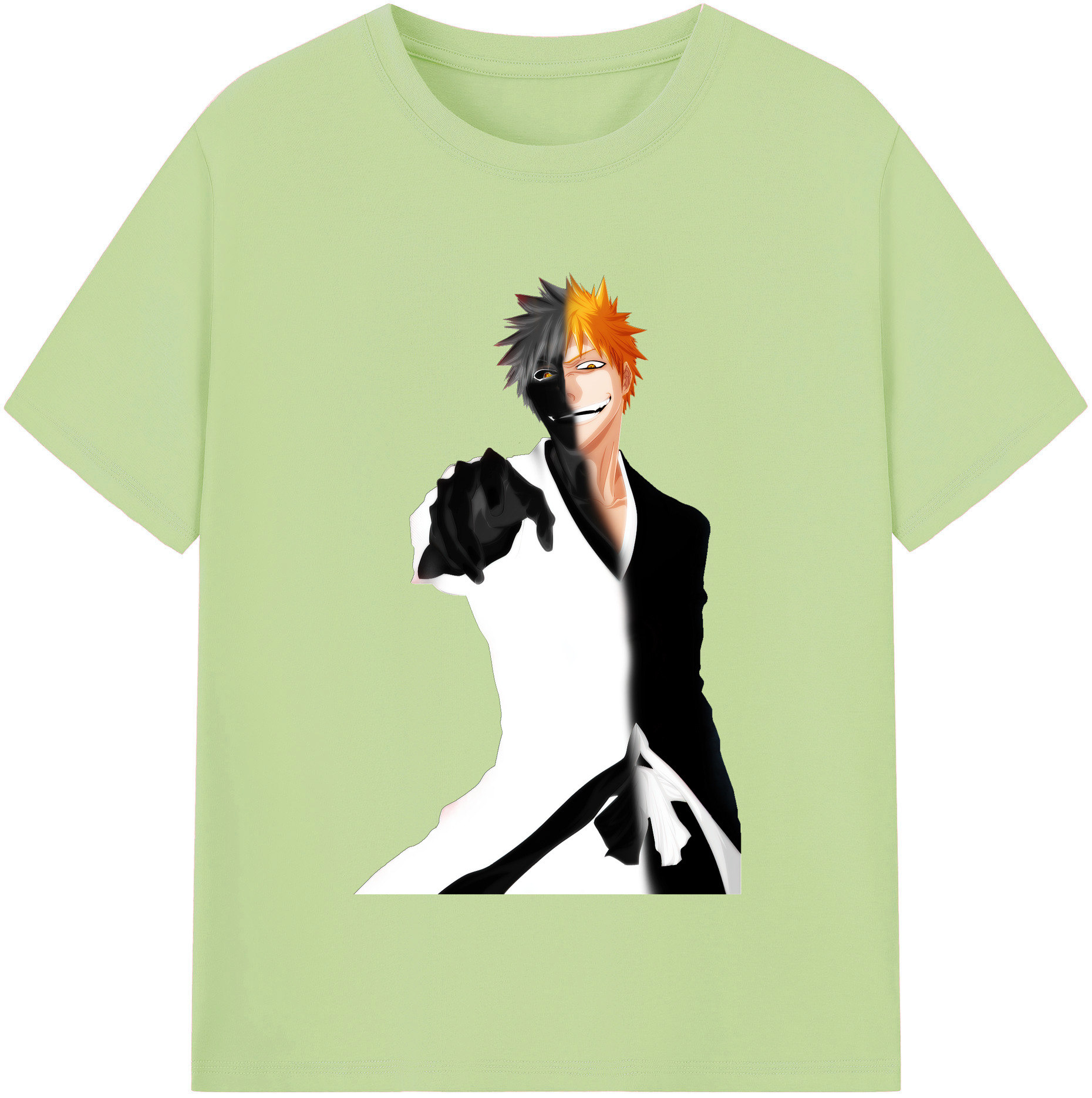 （画像用） ブリーチ 黒崎一護（くろさき いちご）BLEACH Kurosaki Ichigo 綿100％半袖Tシャツ（フロントプリント）
